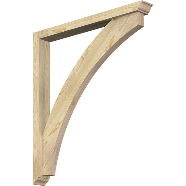 Ekena Millwork Thorton Traditional Rough Sawn Bracket w/ Offset Brace, Douglas Fir, 4"W x 34"D x 38"H BKT0402X34X38THR01RDF - main